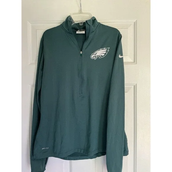 Women's Nike Dri Fit NFL Philadelphia Eagles Half Zip Pull‎ Over Size Large