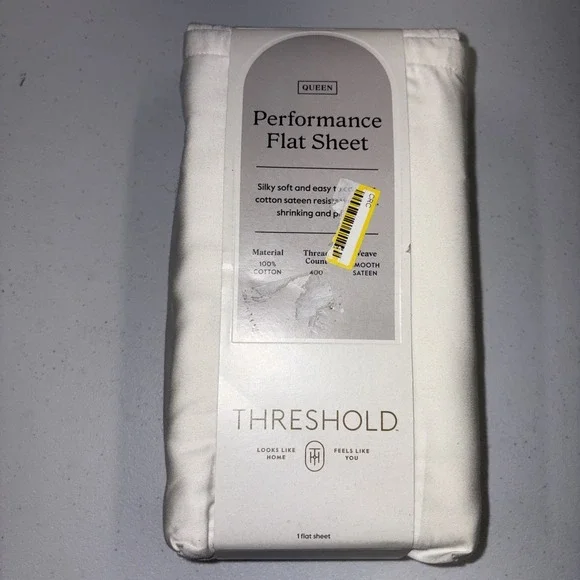 Threshold 400 Thread Count Performance Flat Sheet Sour Cream Queen*