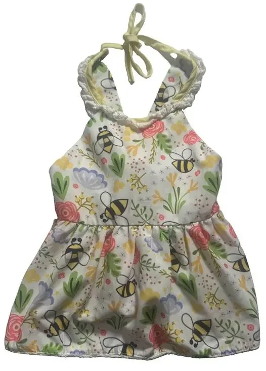 Busy Bee Smocks Bee Floral Halter Dress Toddler Girls 18M Cottagecore