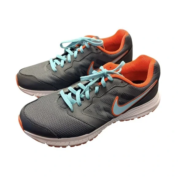 Nike Womens Downshifter 6 684765-018 Grey Blue Running‎ Shoes Lace Up Size 10