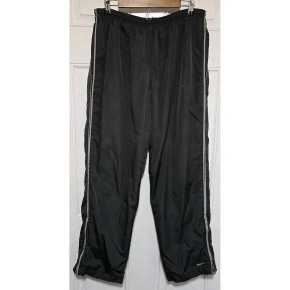 Vintage Nike Track Pants Size Large Cargo Baggy Y2K‎ 90s Swoosh Black Gray Tag