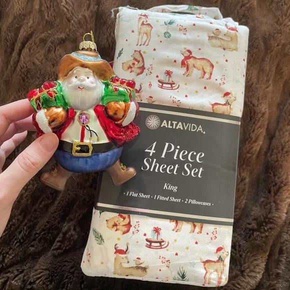 🎄 AltaVida 4-Piece Holiday Sheet Set (King)