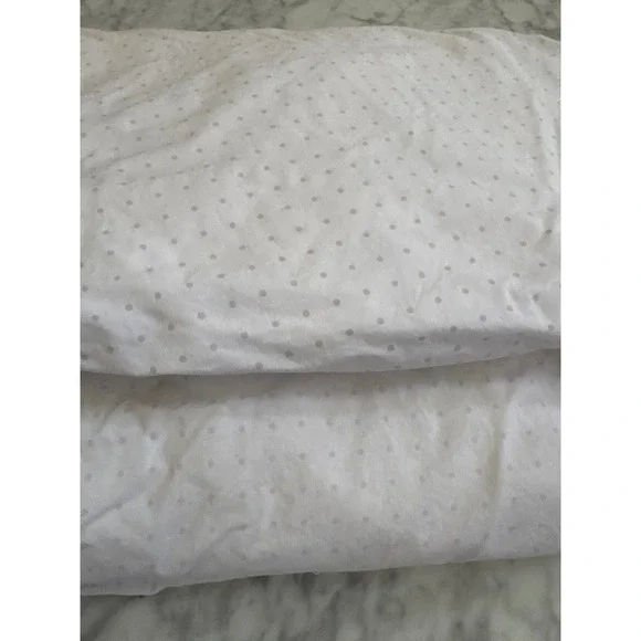 Pottery Barn Kids White Gray Polka Dot Cotton Fitted Crib Sheets Set of 2
