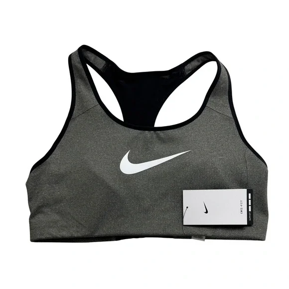 Nike Womens Dri-FIT‎ High Support Sports Bra Grey Heather Racerback 548545-091 L