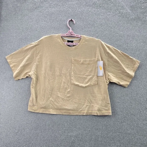 Nike‎ Women Shirt XL Orange Short Sleeve Cropped Tee