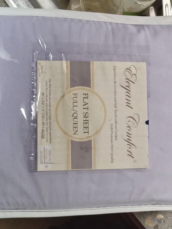 Elegant Comfort Full/Queen Flat Sheet - Light Lavender