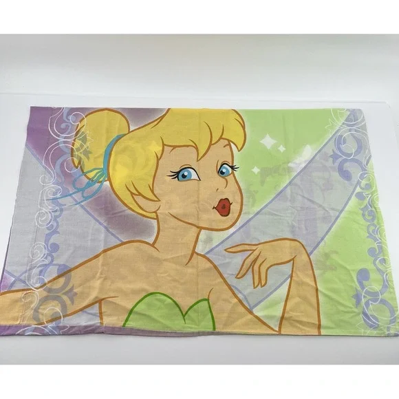 Disney Fairies Tinkerbell Vintage Pillow Case Standard TINK Double Sided