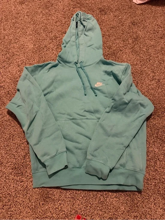 Nike Teal Pullover Hoodie with Small Chest Logo