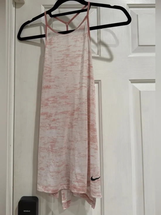 Nike Heathered Pink and White Tank Dress with T-Back