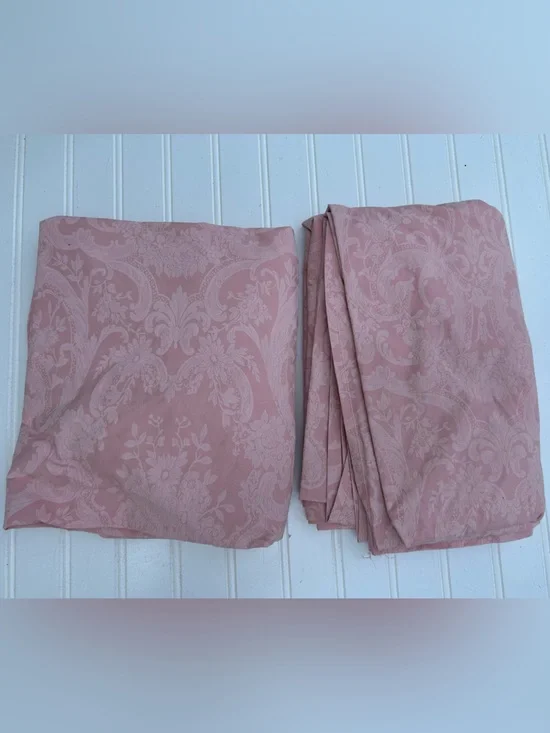 Ralph Lauren Sheets Twin Dusty Rose Pink Damask Floral Bedding Flat Fitted