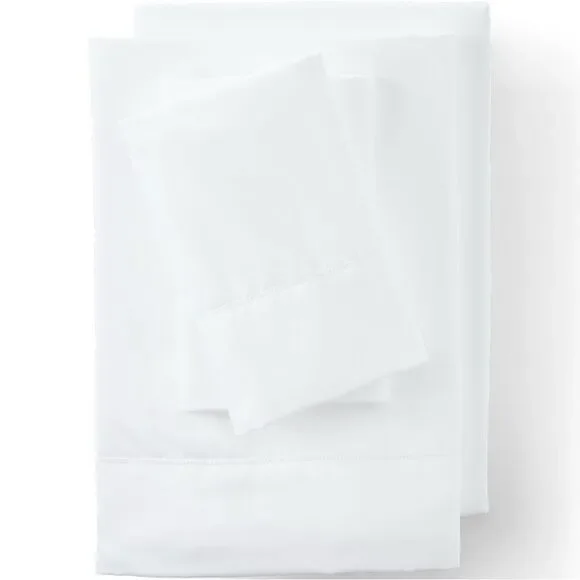Land's End Embroided Bonne Nuit 700 Count Egyptian cotton sheet set White KING