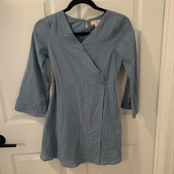 Dillards GB Girls Dress Blue Bell Sleeve  Special Occasion Wedding Church size M