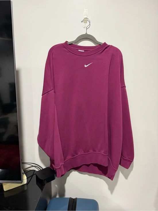 Nike Berry Crewneck Sweatshirt with White Swoosh