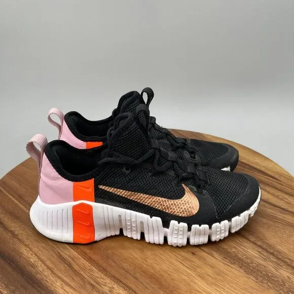 Nike Free Metcon 3 Shoes Womens Size 8.5 Black Workout Lifting Training Comfort