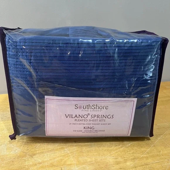 SouthShore Fine Linens Vilano Springs‎ King Sheet Set Navy 21