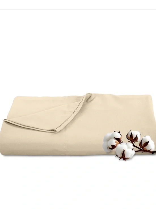 TWIN XL FLAT Sheet 300 Thread Count 100% Long Staple Combed Cotton - CREAM