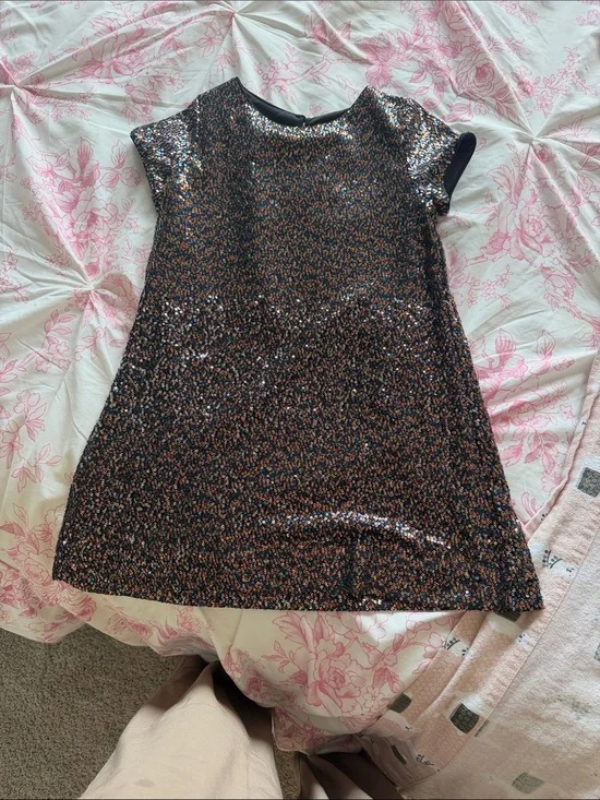 art class Black Multicolor Sequin Shift Dress
