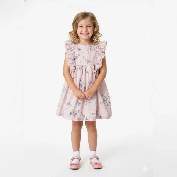 Catherine Malandrino Pink Floral Ruffle Dress
