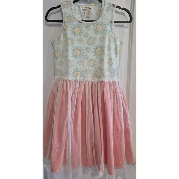 Matilda Jane Secret Fields Special Snowflake Dress Tulle Mesh Overlay Girls 14