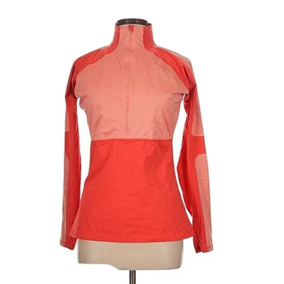 Nike Pro‎ Dri-FIT Womens Red Coral Half Zip Pullover Running Top Large
