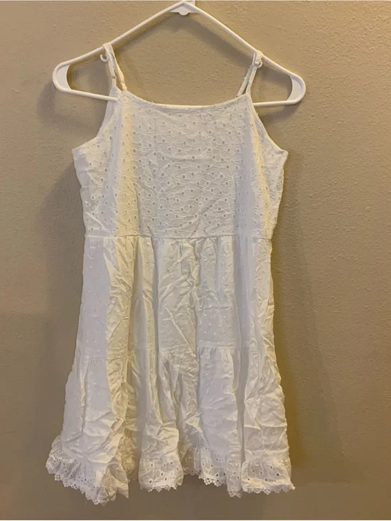 art class White Eyelet Tiered Sundress for Girls