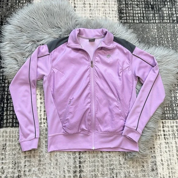 Nike Dri-Fit‎ Women's Purple /Charcoal Athleisure Track Jacket Size L (12-14)