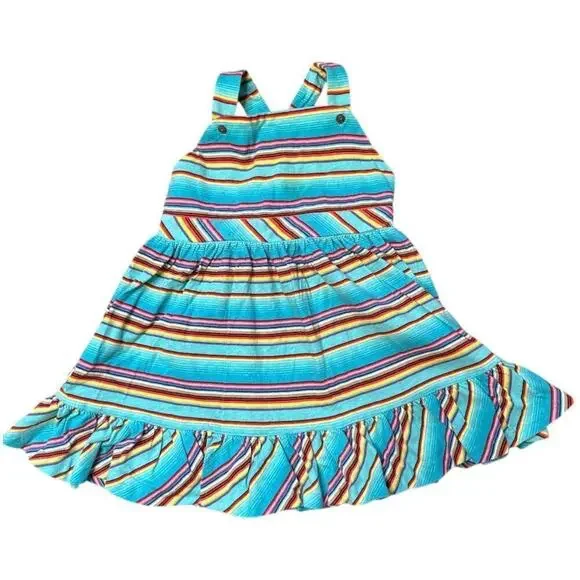 Ralph Lauren Blue Stripe Sleeveless Sundress Toddler Size 24M