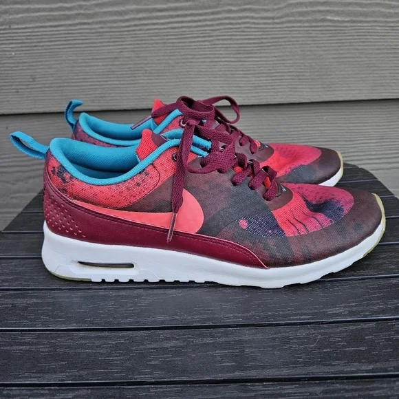 Nike Air Max Thea Print N7 Running Shoes Deep Garnet Red Sneakers Womens Size 9
