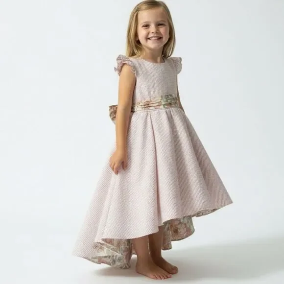 Rare Editions Pink and Floral Kids Dress