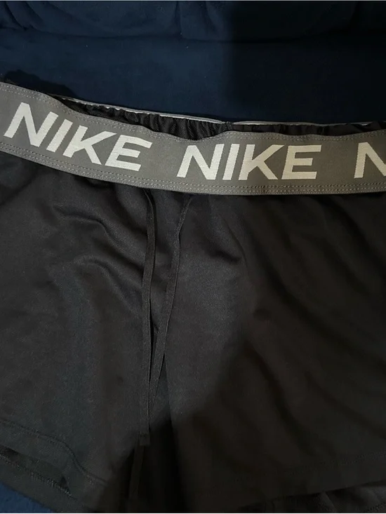 Nike Black Dri-FIT Athletic Shorts with White Logo