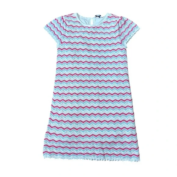 Crown & Ivy Dress Kids Multi Color Chevron Knit Boho Preppy SIZE‎ L