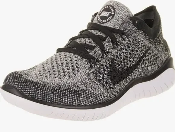 Nike Womens WMNS Free RN Flyknit 2018 942839 101 - Size 8 White/Black