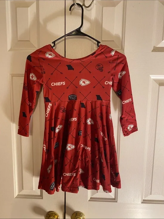 Red Girls' Long-Sleeve Team Dress