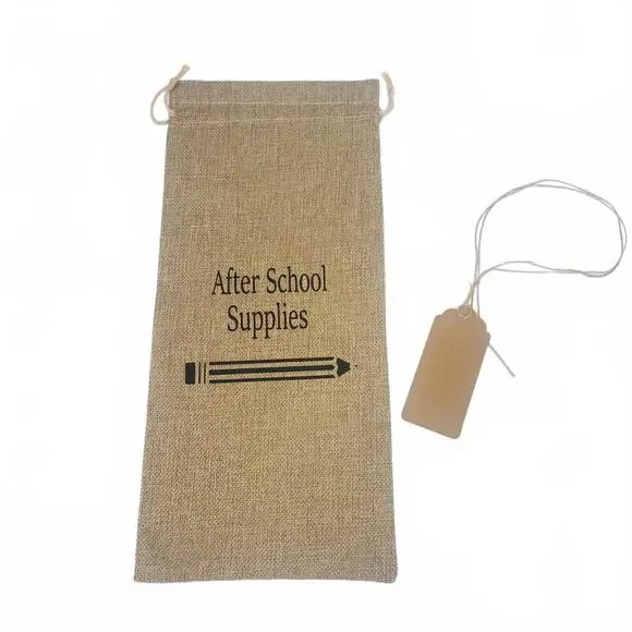 Handmade Burlap Wine Bag After School Supplies Teacher Gift Jute‎ Bottle Sleeve