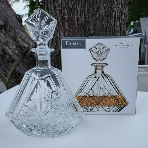 Dublin Collection Triangular‎ Crystal Wine Whiskey Liquor Decanter 610ml