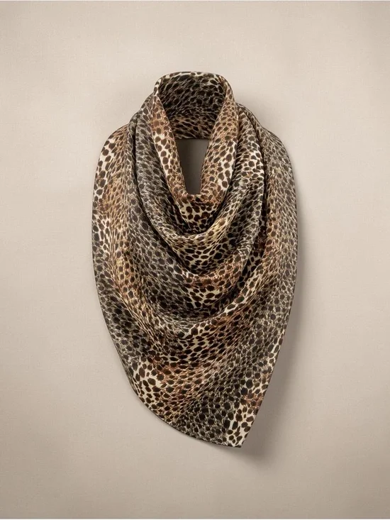 Leopard Print Women's Scarf - Brown Multi