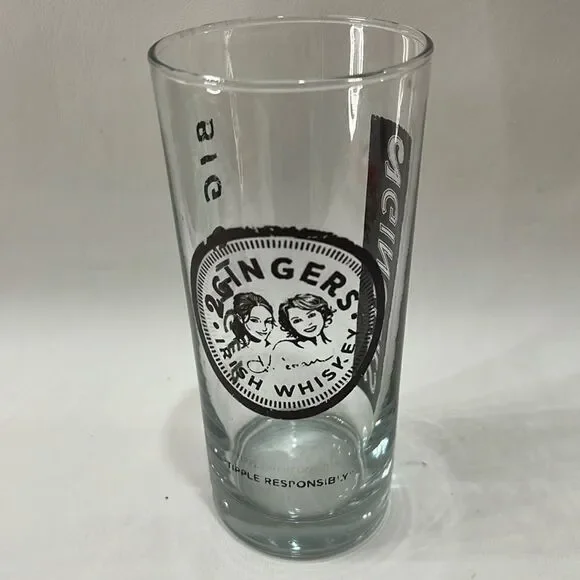 2 Gingers Irish Whiskey Highball Glass 6 1/4 In Tall 3 In Round Clear Brown 16