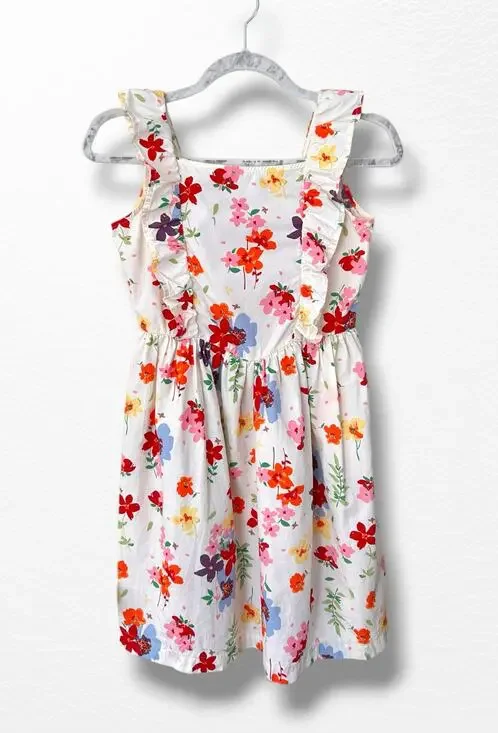 Hanna Andersson Summer Floral Ruffle Dress, Size 12