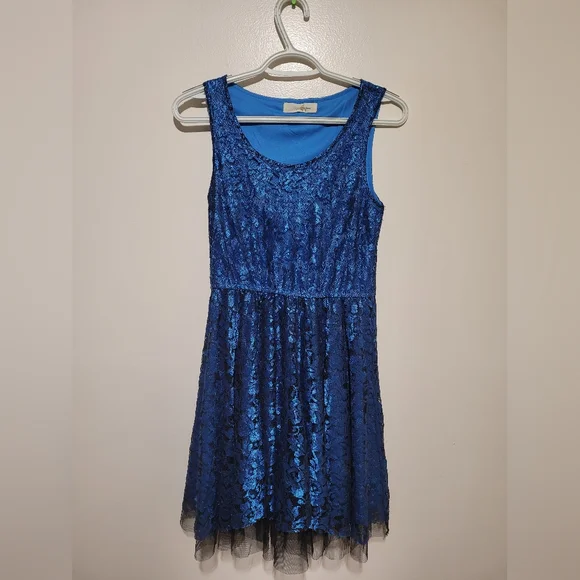 Hesperus‎ Girls Blue Lace Sleeveless Dress