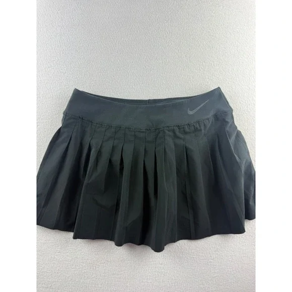Nike Dri-FIT Women Black Pleated Tennis Skirt Skort Athletic Size M 517910-1/2
