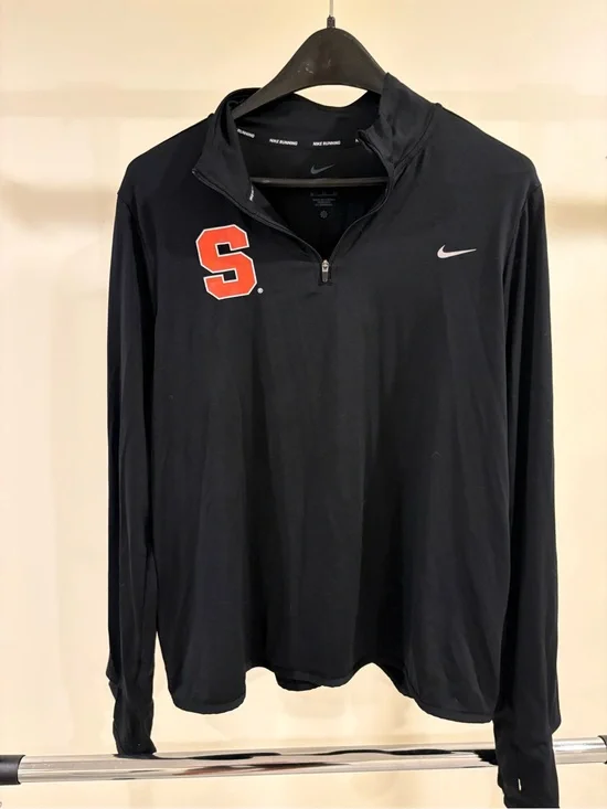 Nike Black Dri-FIT Running Quarter-Zip with White Swoosh
