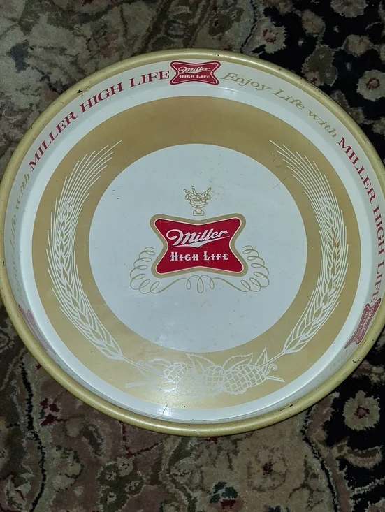 Miller High Life Gold & White Serving Tray