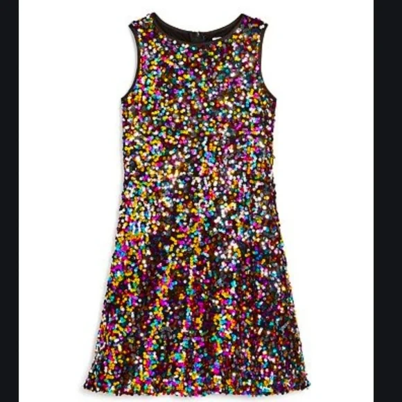 Us Angels Multicolor Sequin Kids Dress