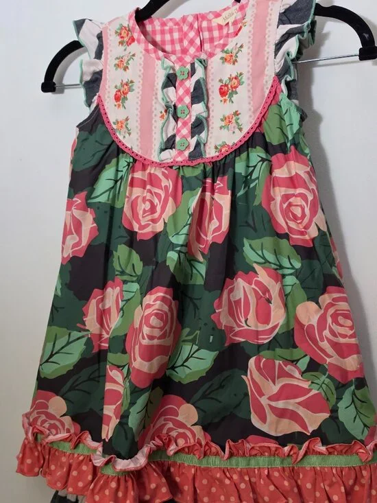 Matilda Jane All Abloom Girls  Bohemian Cottagecore Prairie Dress Sz 6