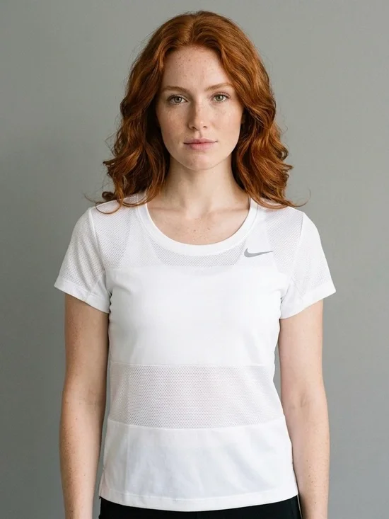 Nike City Core Dry Mesh Running Short-Sleeve Top white