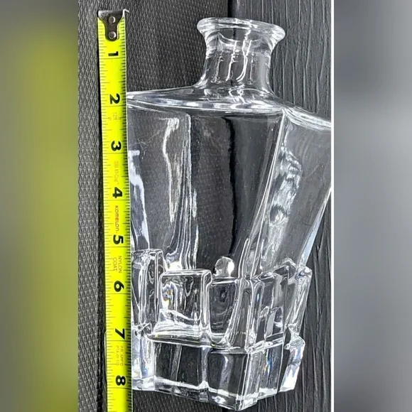 BARSKI Crystal Whiskey LiquorSquare 28 oz DECANTER IceCube Design