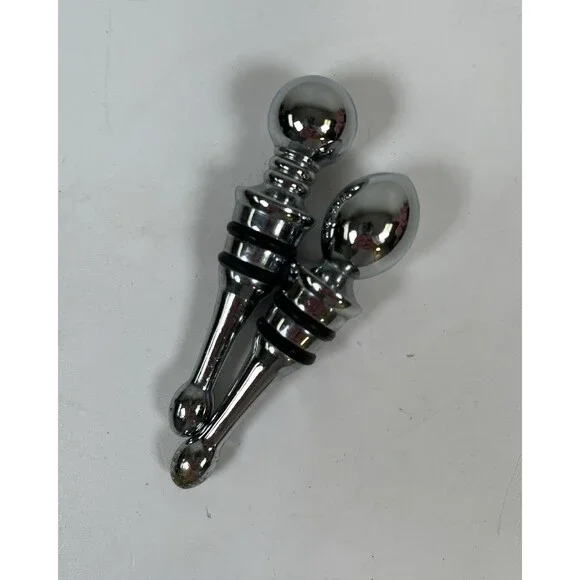 Stainless Steel Metal Bottle Stoppers Set Of 2 For Airtight Seal Of Wine Replace