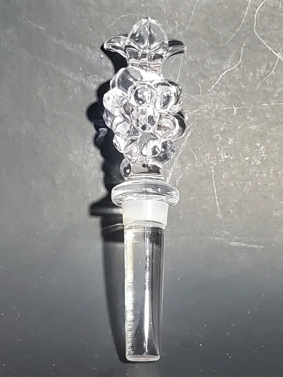 Vintage Mikasa Diamond Fire Wine Crystal Glass Grape Cluster Wine Bottle Stopper