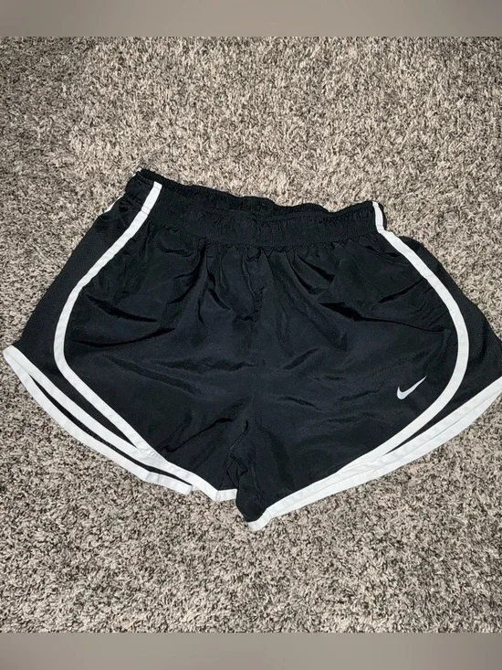 Nike Black Athletic Shorts with White Trim