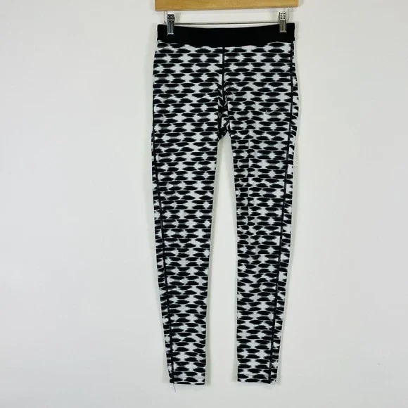 Nike Dri-Fit Black White‎ Patterned Casual Fit Pull On Leggings Womens Sz Small
